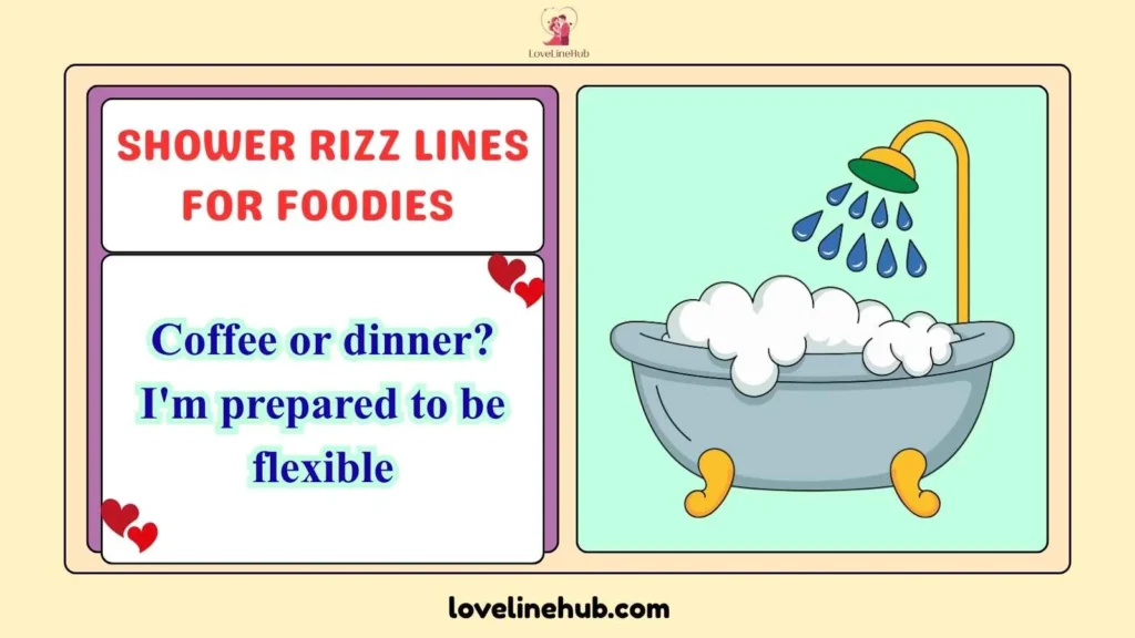 shower rizz ines for foodies